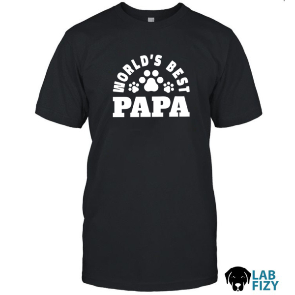 World’s Best Papa with Paw Prints Labrador Shirt