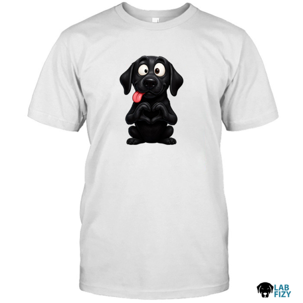 Black Labrador Retriever Heart Hands Shirt 4