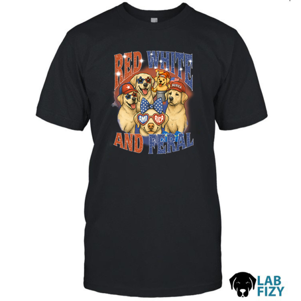 Labrador Dog Red White and Feral Shirt