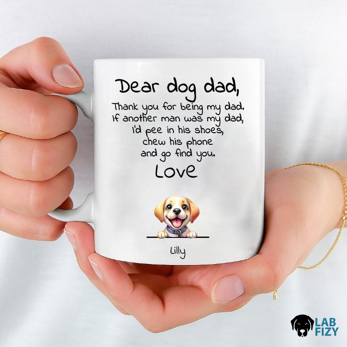 Personalised Dear Dog Dad Labrador With Photo Mug 2 Personalised Dear Dog Dad Labrador with Photo Mug 2