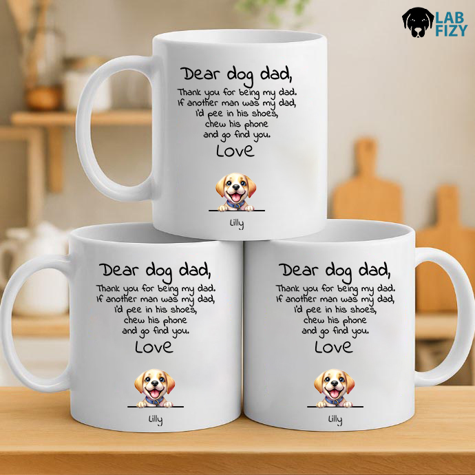Personalised Dear Dog Dad Labrador With Photo Mug 8 Personalised Dear Dog Dad Labrador with Photo Mug 3