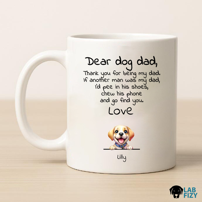 Personalised Dear Dog Dad Labrador With Photo Mug 1 Personalised Dear Dog Dad Labrador with Photo Mug