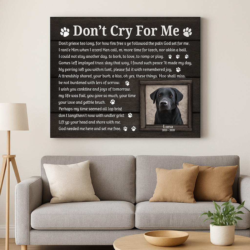 Don't Cry For Me Lab Poem | Custom Dog Memorial Canvas Print 2 Don't Cry For Me Lab Poem 1